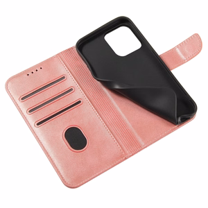 Wallet Ümbris with Stand jaoks iPhone 15 Pro Magnet Ümbris - roosa