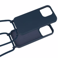 Strap Silicone Ümbris jaoks Iphone 15 Plus design 1 tumesinine