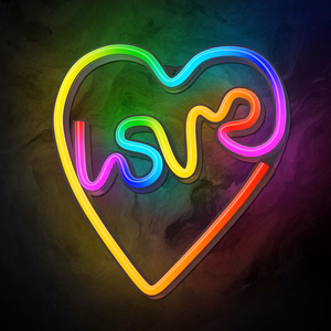 Neon LED RGB LOVE IN HEART FLRN02 + RC Forever Light
