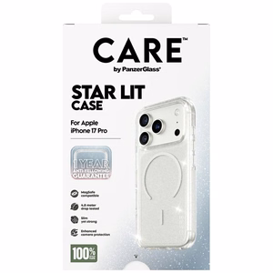 CARE by PanzerGlass Flagship Urban Explorer Ümbris w. Valge MagSafe jaoks iPhone 17 Pro - Clear Glitter