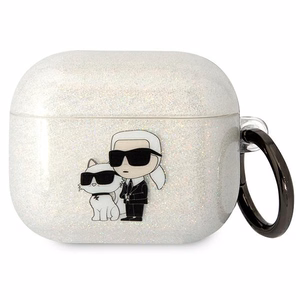 Karl Lagerfeld KLA3HNKCTGT Airpods 3 cover läbipaistev Gliter Karl&Choupette