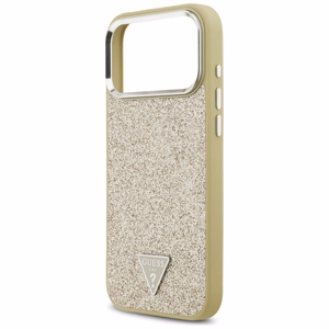 GUESS ümbris jaoks IPHONE 17 Pro Max compatible with MagSafe GUHMP17XPFGTSCMD (PU Glitter W/ Triangle Logo) kuldne