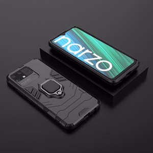 Ring Armor kõva hübriidkate + magnetiline hoidja Realme Narzo 50A must