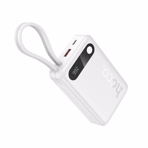 Akupank Hoco 20000 mAh QC PD 2A 22,5W sisseehitatud kaablitega USB C + Lightning J171A valge