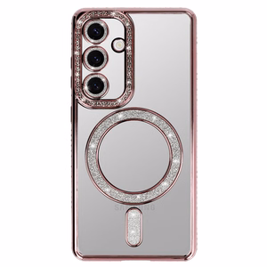 Bling Magsafe чехол для Samsung Galaxy S25 FE розовый