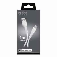SBS TECABLEUSBIP589W USB-A - Lightning Kaabel - valge