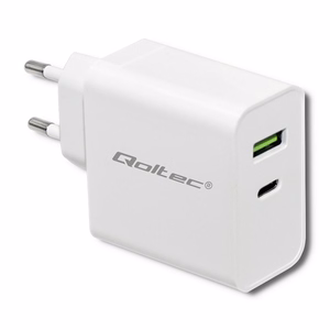 Qoltec 51718 laadija 45 W, USB-C PD, USB, valge