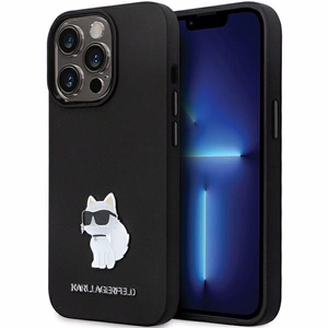 Karl Lagerfeld KLHCP14XSMHCNPK ümbris jaoks iPhone 14 Pro Max 6.7" - must Silicone C Metal Pin