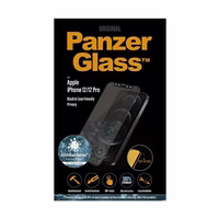 PanzerGlass E2E Super+ Microfracture antibacterial privaatsus karastatud klaas jaoks iPhone 12 / 12 Pro - with must raamiga