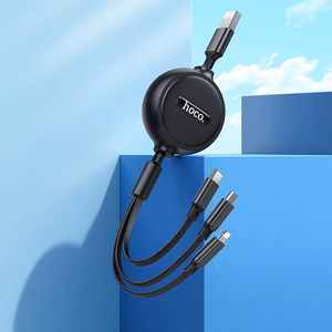 3in1 kaabel USB A Lightning / Micro USB / USB C Hoco 2A 1 m X75 must