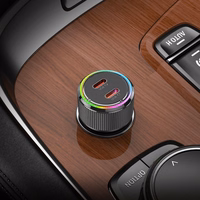 Car Laadija Hoco 2 x USB C QC PD 50W NZ14B must