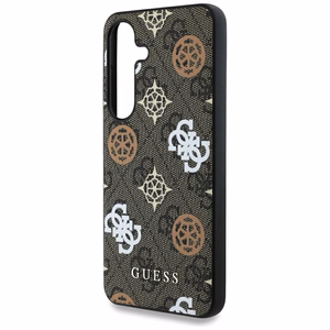 Guess 4G Printed Colored Peony Pattern MagSafe ümbris jaoks Samsung Galaxy S25 brown