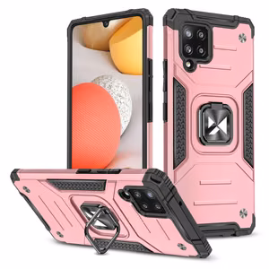 Wozinsky Ring Armor Case Kickstand Tough Rugged Cover for Samsung Galaxy A42 5G roosa