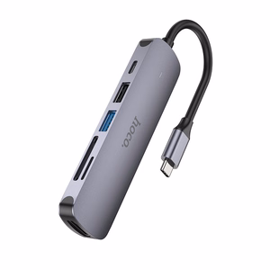 Adapter HB28 Type-C multi-function converter HDMI+USB3.0+USB2.0+SD+TF+PD hall