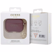 Guess GUAP2LECG4M ümbris jaoks AirPods Pro 2 cover lilla/magenta Liquid Silicone Glitter Triangle Charm