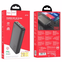 External battery Akupank Hoco J87A Type-C PD 20W+Quick Charge 3.0 20000mAh must