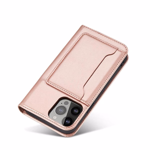 Magnet Card Case для iPhone 13 Pro Max чехол-кошелёк с держателем для карт розовый