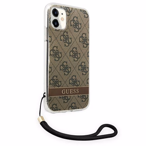 Guess GUOHCN61H4STW iPhone 11 pruun/pruun kõvakaaneline 4G Print rihm
