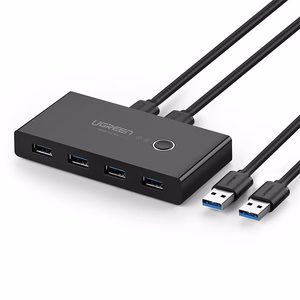 Ugreen jaotur HUB 4x USB 3.2 Gen 1 USB jagaja kahele arvutile must (US216 30768)