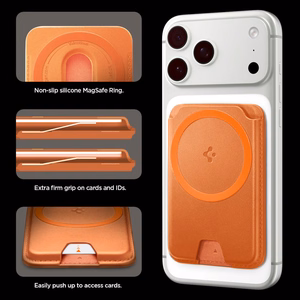 Spigen Valentinus MagFit+ MagSafe magnetiline telefoni kaarditasku – oranž