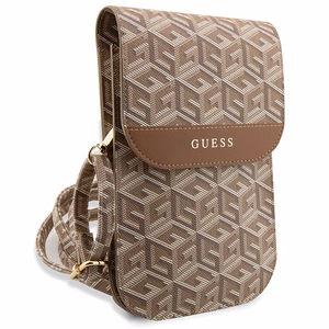 Guess bag jaoks phone GUWBHGCFSEW brown Wallet GCube Stripe