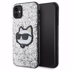 Karl Lagerfeld KLHCN61G2CPS iPhone 11 / Xr 6.1" hõbedane/hõbedane hardcase Glitter Choupette Patch