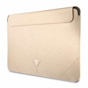 Guess Saffiano Triangle Logo ümbris jaoks a 14" laptop - beige