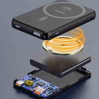 Powerbank Dudao K14S+ 10000mAh 20W USB-A / USB-C / MagSafe koos statiiviga - must