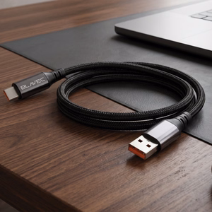 Blavec Zumi punutud kaabel USB - Type C QC 30W 3A LCD-ekraaniga 1m Apple CarPlay/Android Auto must