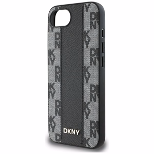 DKNY Leather Checkered Mono Pattern MagSafe iPhone 16e Ümbris - Must