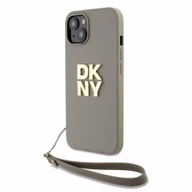 DKNY Wrist Strap Stock Logo ümbris jaoks iPhone 15 / 14 / 13 - beige