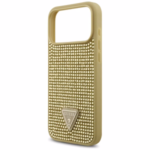 Guess Rhinestone Triangle Logo Ümbris jaoks iPhone 17 Pro Max - Kuldne