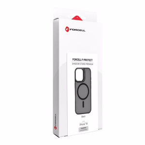 Case for iPhone 16 Forcell F-Protect Shadow Stand Premium compatible with MagSafe black