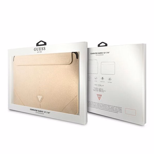 Guess Saffiano Triangle Logo ümbris jaoks a 14" laptop - beige