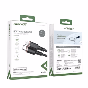 Acefast кабель MFI USB Type C - Lightning 1.2m, 30W, 3A чёрный (C2-01 black)