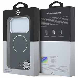 Mercedes Double Layer Iconic Logo ümbris seadmele iPhone 18 Pro Max / 17 Pro Max, MagSafe-ühilduv – must