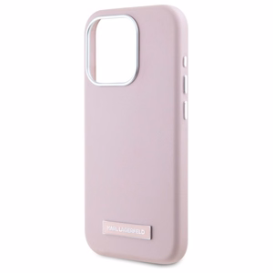 Karl Lagerfeld FW Metal Plate MagSafe iPhone 15 Pro Ümbris - roosa
