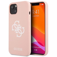 Guess GUHCP13SLS4GWPI iPhone 13 mini 5.4" roosa/roosa kõva korpus Silikoon 4G logo