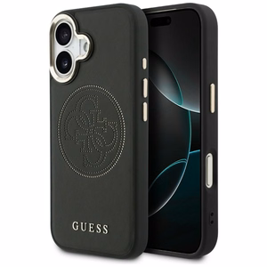Guess Perforated 4G MagSafe чехол для iPhone 17 чёрный