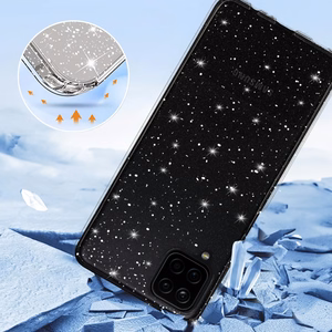 Crystal Glitter Ümbris jaoks Samsung Galaxy A12 Hõbedane