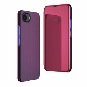 Clear View Ümbris jaoks iPhone 16e Flip Cover - roosa