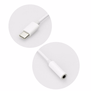 Adapter AUX Type C (male) to Jack 3,5 mm (female) valge