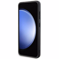 DKNY Leather Mono Stripe & Metal Logo ümbris jaoks Samsung Galaxy S24 - must