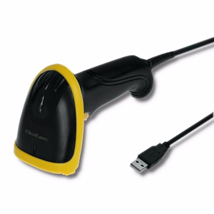 Qoltec 50867 – juhtmega laser-vöötkoodiskanner 1D/2D, USB, must
