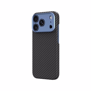 AmazingThing Titan Max Lens ümbris mudelile iPhone 18 Pro, aramiidkiust, kaamerakaitsega, ühildub MagSafe'iga – värv: sinine