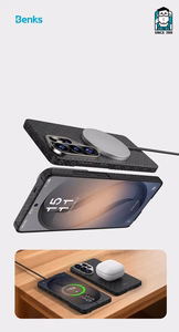 Benks Magnetic Armor Air Armor Grid Kevlar Ümbris Metal Frame 600D (E048) for Samsung Galaxy S26 must