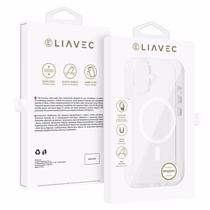 Liavec Glossy Magsafe Clear Ümbris do Iphone 16 valge