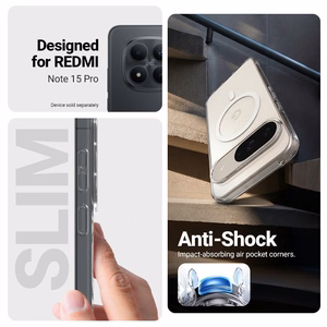 Crong Hybrid Clear Magnetic MagSafe ümbris seadmele Xiaomi Redmi Note 15 Pro, läbipaistev