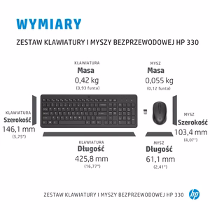 HP 330 juhtmevaba hiir ja klaviatuur (komplekt)