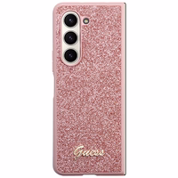 Guess Glitter Script ümbris jaoks Samsung Galaxy Z Fold 5 - roosa